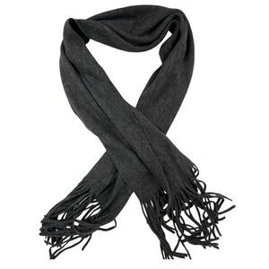 Lucky Brand NEW Scarf Shawl Gray Solid OS Chunky Long Fringe 88x14